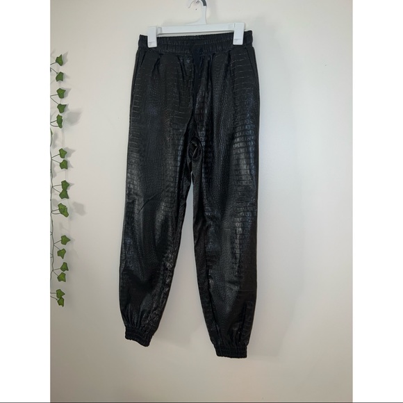 Leather Croc style Jogger Pants - Picture 3 of 3
